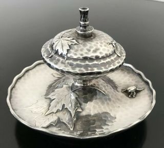 Tiffany Co Japonesque Aesthetic Beetle Leaves Sterling Silver Cigar Lighter Rare