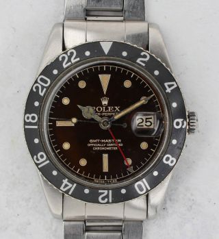 Vintage Rolex Gmt - Master Wristwatch Ref.  6542 Tropical Dial Rare Nr