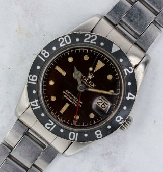 Vintage Rolex GMT - Master Wristwatch Ref.  6542 Tropical Dial RARE NR 2