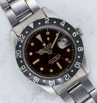Vintage Rolex GMT - Master Wristwatch Ref.  6542 Tropical Dial RARE NR 3