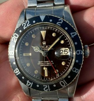Vintage Rolex GMT - Master Wristwatch Ref.  6542 Tropical Dial RARE NR 6