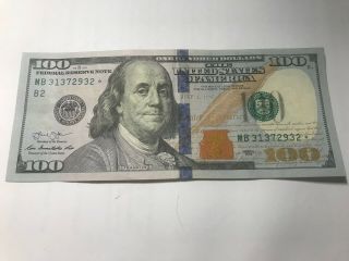 $100 Dollar Bill Star Note Series 2013,  Rare,