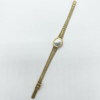 Elgin EK760 - 017 vintage watch women’s gold tone and black with a diamond 2