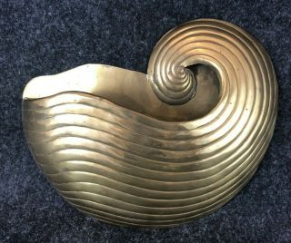 Rare Find Large Nora Fenton Solid Brass Art Deco Style Wave Wall Pocket - India