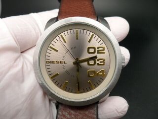 Old Stock Diesel Dz1655 Chronograph Leather Strap Quartz Men Watch