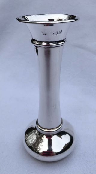 Antique Solid Silver Trumpet / Bud Vase London 1913