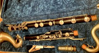 Vintage Rare Buffet Crampon Paris Bass Clarinet W Low C 1 Of A Kind Gem