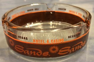 Vintage Nos Rare Sands Hotel & Casino Las Vegas Nevada Glass Ashtray
