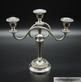 Large Heavy Ianthe Sheffield 3 Sconce Candle Holder Candelabra Silver Plated