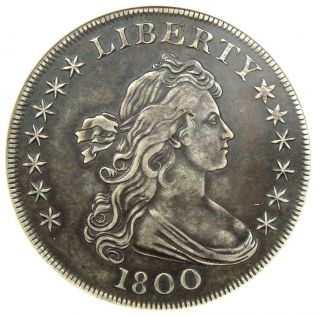 1800 Draped Bust Silver Dollar $1.  Certified Anacs Xf Detail (ef) - Rare Coin