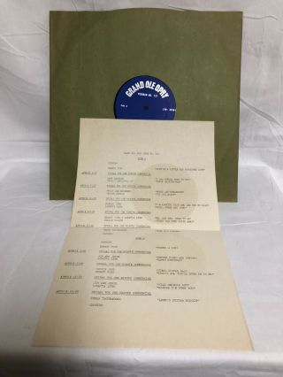 Grand Ole Opry Wsm Radio Show 121 Vinyl Lp Willie Nelson Loretta Lynn Rare