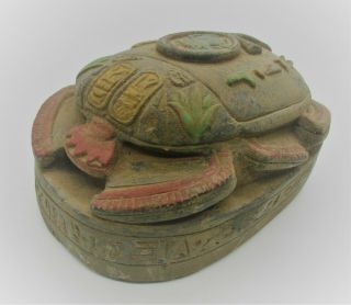 Large & Impressive Ancient Egyptian Stone Scarab Seal With Heiroglyphs