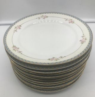 Set Of 12 Antique Noritake The Marne 10  Dinner Plates Vintage Japan Rare