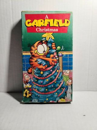 A Garfield Christmas Vhs 1991 - Cbs Video - - Rare Vintage Collectible