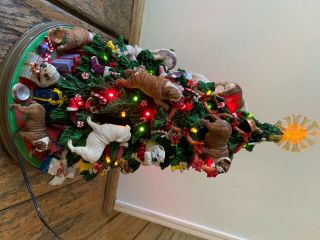 Danbury English Bulldog Lighted Christmas Tree with Bone Star Rare 3