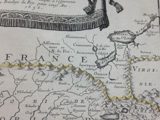 AMERICA CALIFORNIA AS AN ISLAND 1656 NICOLAS SANSON VERY RARE LARGE ANTIQUE MAP 4