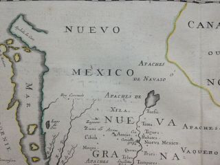 AMERICA CALIFORNIA AS AN ISLAND 1656 NICOLAS SANSON VERY RARE LARGE ANTIQUE MAP 6
