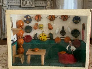 Vintage Miniature Dollhouse Tiny Mexican Pottery Store Diorama 1950 