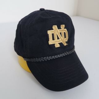 Vintage 90s Notre Dame Fighting Irish Snapback Cap Hat Navy Rare Script The Game