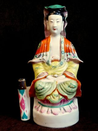 Antique / Vintage Chinese Famille Rose Porcelain Figure Statue