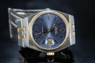 Rolex Datejust 36 Oysterquartz Gold/Steel RARE Patina Blue like Lapis Lazuli AP 6