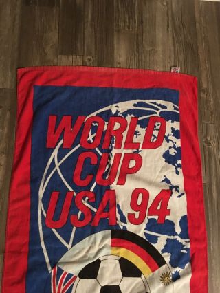 Vintage World Cup Soccer ‘94 USA 1994 Beach Towel RARE Large 50” X 29” 2