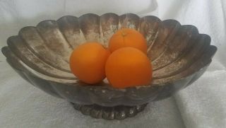Reed & Barton 60 Silverplate Oval Shape Scalloped Serving/fruit Bowl