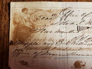 1857 Quincy Mining Company Hancock Michigan Copper Mine Draft EXTREMELY RARE 2