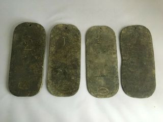 4 Old Lead Horse Racing Cloth Weights - George Parker & Sons - 6.  5 Inches