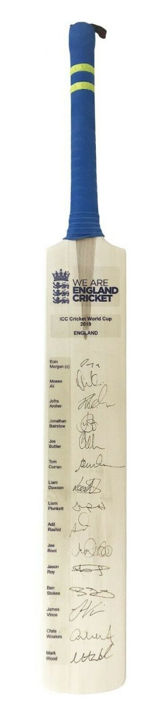 Signed England Cricket Bat - World Cup Champions 2019 Rare Ecb Certificate,