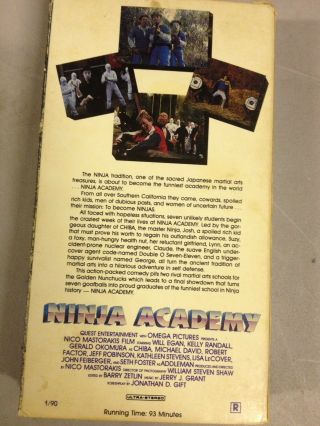 Rare OOP HTF VHS Tape Ninja Academy California Martial Arts Mimes (a2211) 2