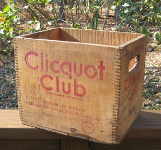 Antique Vintage Clicquot Club Wood Crate Soda Case Millis Massachusetts