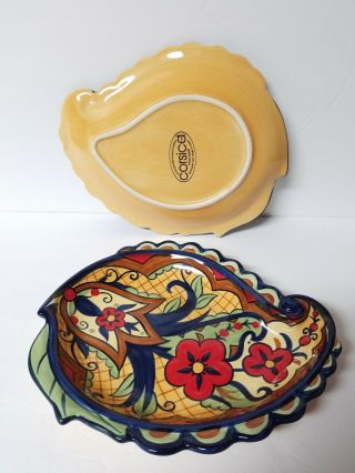 Set Of 2 Corsica Crown Jewel Handpainted Stoneware Salad Plate Rare