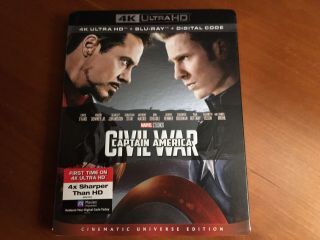 Captain America Civil War (4k Ultra Hd/blu - Ray,  2019,  Includes Rare Slipcover)