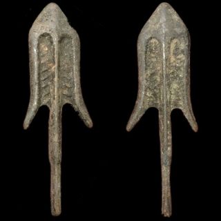 Rare Ancient Roman Bronze Period Longshot Arrow Head 300 Bce (2)