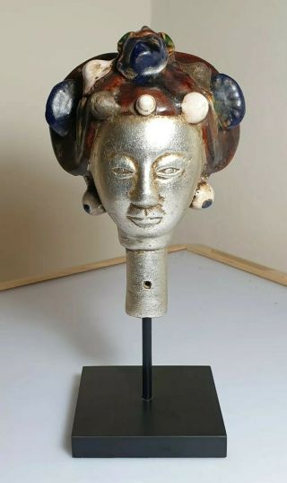 A Rare Qing Dynasty Glazed Terracotta Opera / Theatre Puppet Head
