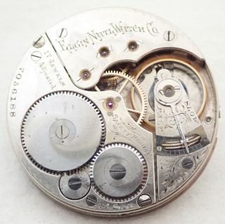 Antique 16s Elgin Grade 159 17j Open Face Pocket Watch Movement Parts