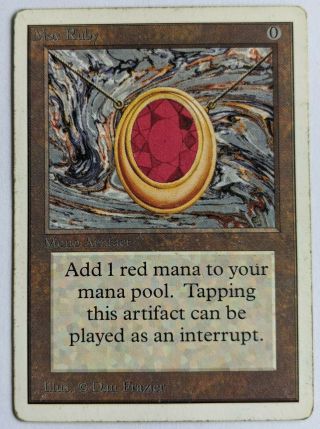 Mtg Magic: The Gathering - Mox Ruby,  Unlimited Edition - Rare