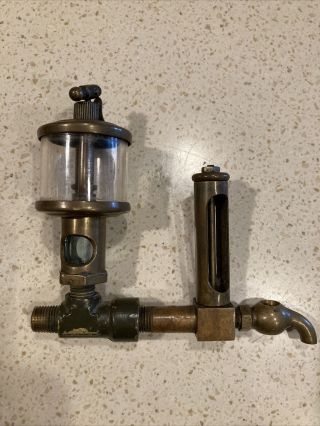 Rare Lonergan Brass Cylinder Oiler Hit Miss Gas Engine Antique Vintage