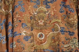 A Rare 18th - 19th C.  Chinese Qing Dynasty Women Kesi Embroidered Silk Dragon Robe 3