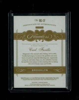 Carl Furillo Flawless GREATS Sapphire Jersey /15 RARE SP Dodgers 2x ALL - STAR 2