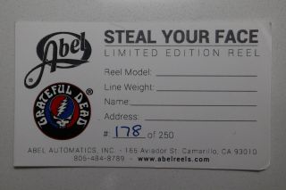Rare Abel 7 - 8N Grateful Dead Steal Your Face Fly Reel Limited Edition NIB 4