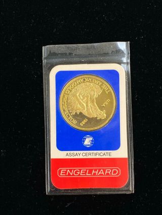 1983 Engelhard 1 Oz Prospector Assay Pure Gold Coin Extremely Rare