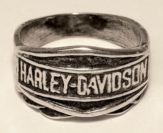Rare Vintage 1970s Harley Davidson Motorcycle 925 Sterling Silver Pinky Size 5