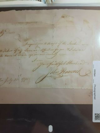 John Hancock Rare Autograph Letter Signed To His Wife 1791.  Psa/rr.