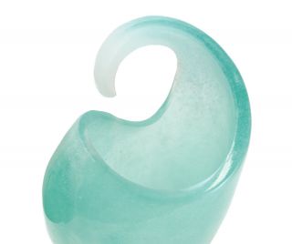 Large Daum France Pate De Verre Art Glass Vase,  The Wave Signed & Rare 3
