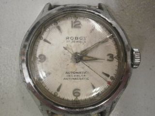 Vintage Men 17j Automatic Robot Wrist Watch Red Second Pointer Felsa 1560 4u2fix