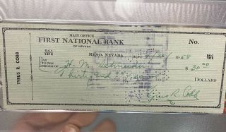 TY COBB Signed Autographed 1958 Check PSA/DNA AUTO Detroit Tigers HOF RARE 4