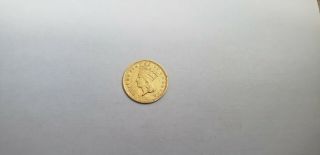 Very rare and desirable 1 dollar gold 1857 C Charlotte Liberty 2