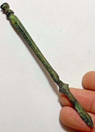 Ancient Roman Bronze Medical Tool Or Implement.  100 - 300 Ad 145mm
